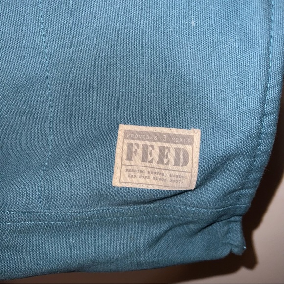 FEED Projects Canvas Market Tote Sea Blue. Excellent condition - Picture 2 of 8
